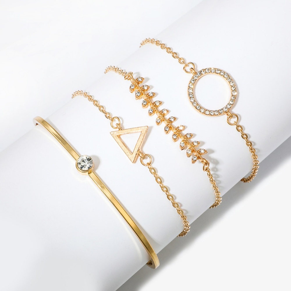 2/$35 Chic Gold CZ Bracelet Set, 4pc - Picture 3 of 3